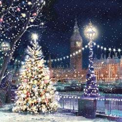 London at Night Christmas Card