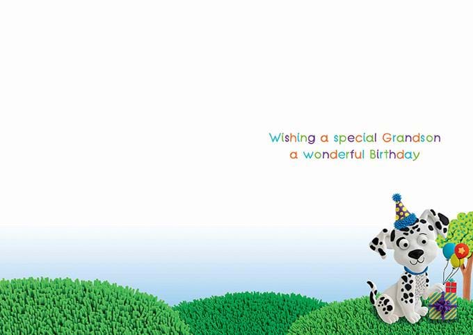 Dalmatian Grandson Birthday Card