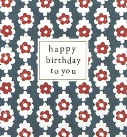Red and Blue Floral Birthday Card