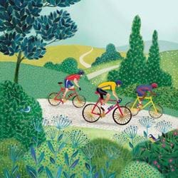 Countryside Cycling Greeting Card