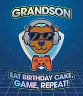Cake Game Repeat Grandson Birthday Card