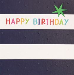 Blue Stripes Birthday Card