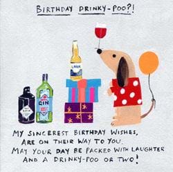 Drinky-poo Birthday Card