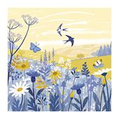 Yellow and Blue Meadow Greeting Card