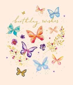 Colourful Butterflies Birthday Card