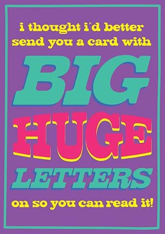 Big Huge Letters Birthday Card