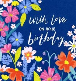 With Love Floral Birthday Card