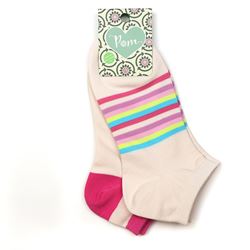 Pastel Stripes 2 Pair Pack Trainer Socks