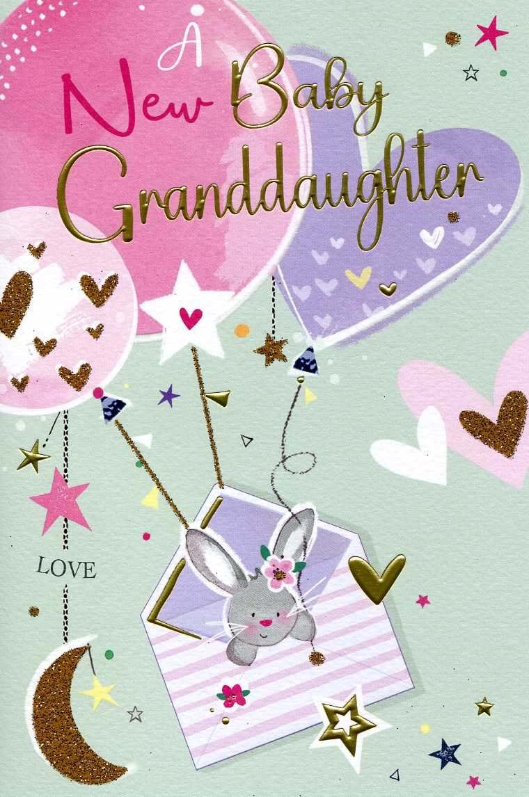 Bunny New Baby Granddaughter Card