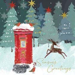 Snowman In The Forest - Personalised Christmas Card