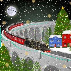 Christmas Train - Personalised Christmas Card
