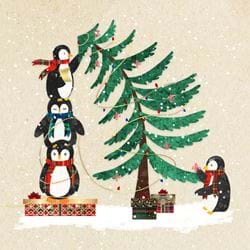 Penguin Tree - Personalised Christmas Card