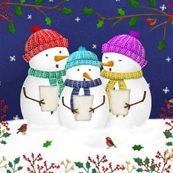 Snowman Carols - Personalised Christmas Card