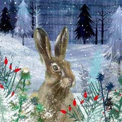 Winter Hare - Personalised Christmas Card