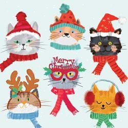 Cats In Hats - Personalised Christmas Card