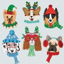 Dogs In Hats - Personalised Christmas Card