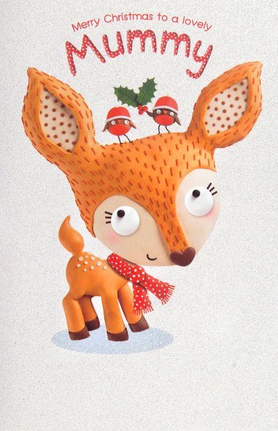 Marzipan Reindeer Mummy Christmas Card