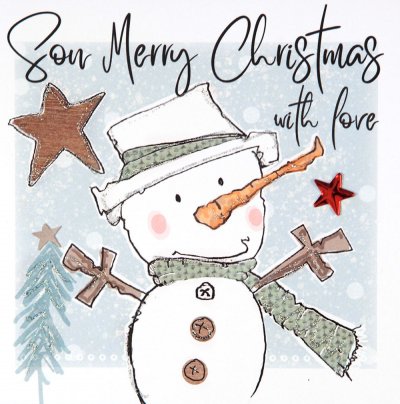 Snowman Son Christmas Card