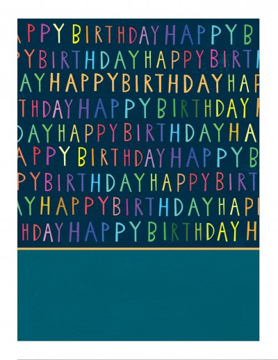 Neon Letters Birthday Card
