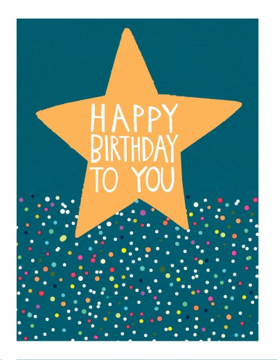 Star on Blue Birthday Card