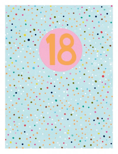 Pink Dots 18th Birthday Card