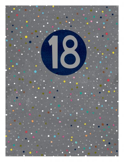 Grey Dots 18th Birthday Card