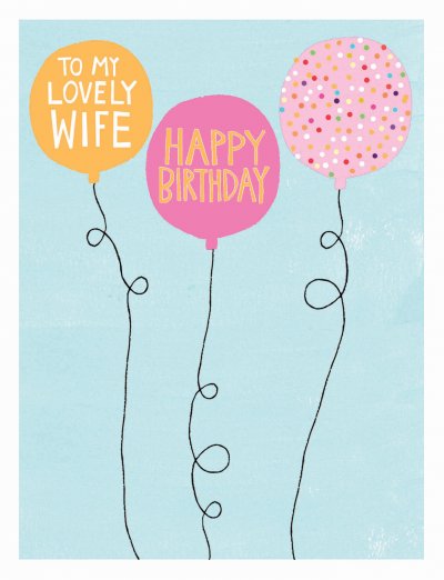 Balloons Wife Birthday Card