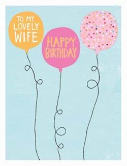 Balloons Wife Birthday Card