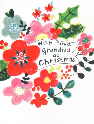 With Love Grandma Christmas Card