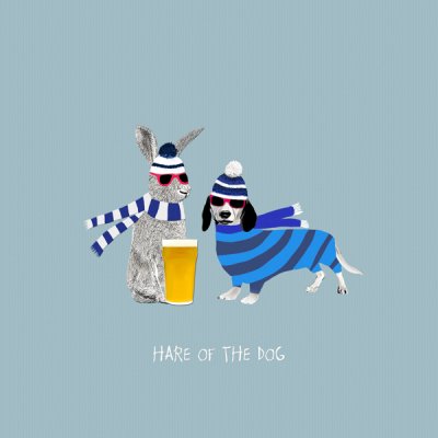 Hare of the Dog Greeting Card