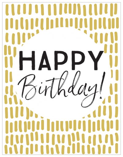 Golden Stripes Birthday Card