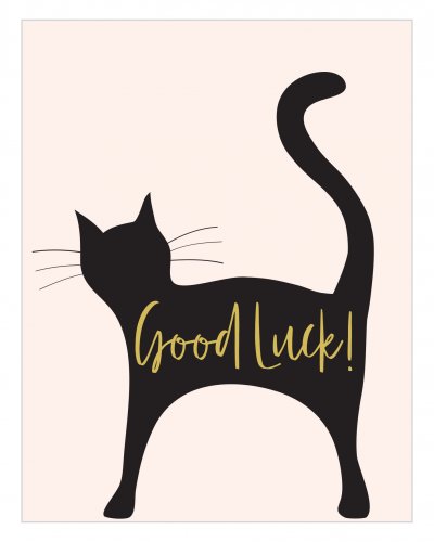Black Cat Good Luck Card