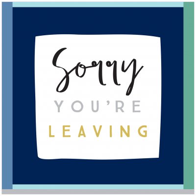 Blue Squares Large Leaving Card