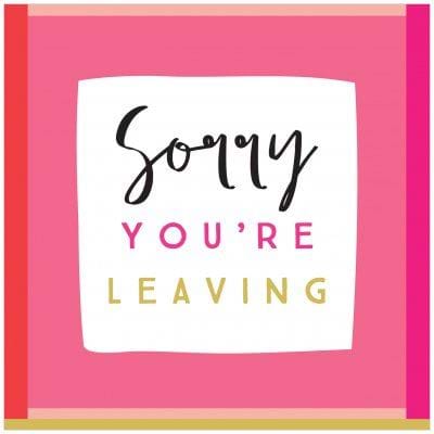Pink Squares Extra Large Leaving Card