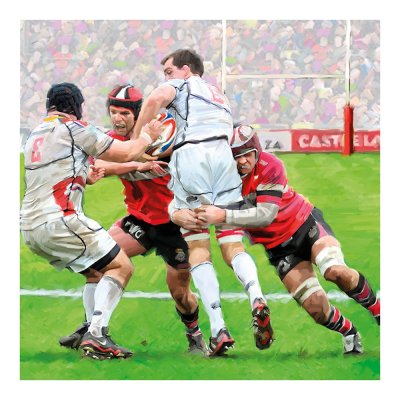 Rugby Tackle Greetings Card