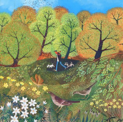 The Dog Walker Greeting Card