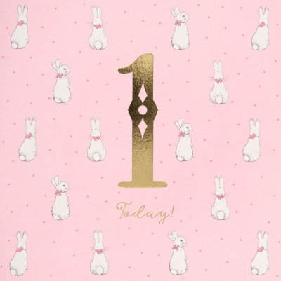 Flopsy Rabbit 1st Birthday Card