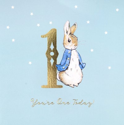 Peter Rabbit 1st Birthday Card