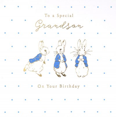 Peter Rabbit Grandson Birthday Card
