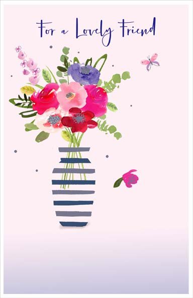 Vase of Flowers Friend Birthday Card