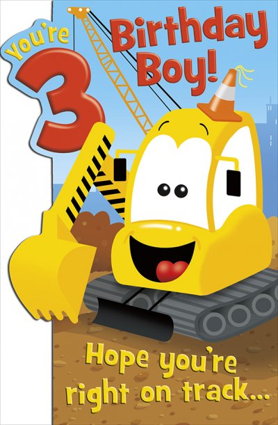 Digger 3rd Birthday Card