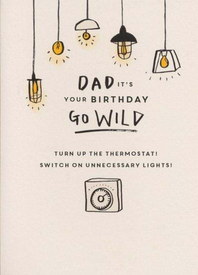 Unnecessary Lights Dad Birthday Card
