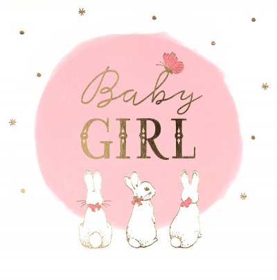 Flopsy Bunny New Baby Girl Card