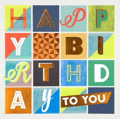 Letter Blocks Birthday Card