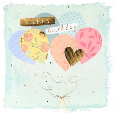 Pretty Balloons Birthday Card