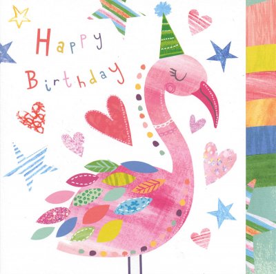 Pink Flamingo Birthday Card