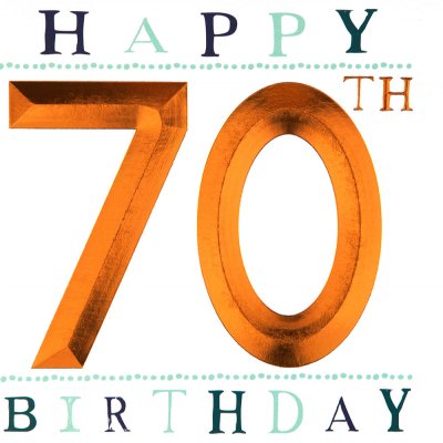Copper Foil 70th Birthday Card