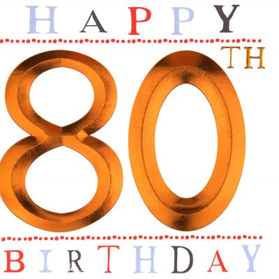 Copper Foil 80th Birthday Card