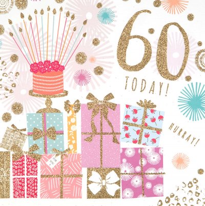 Present Sparkles 60th Birthday Card