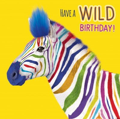 Zebra Wild Birthday Card
